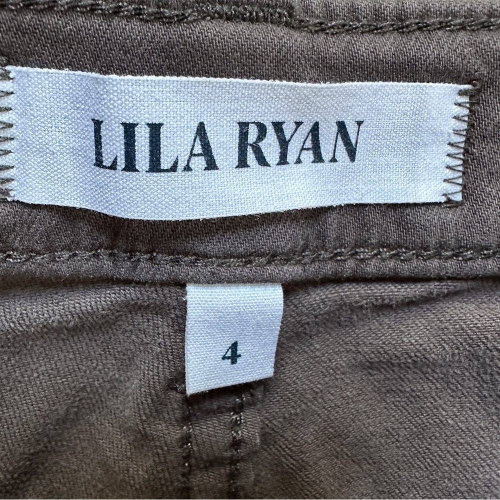 LILA RYAN Chinos Pants Size 4 Casual Cotton Straight Ankle Mocha Brown Women's - Picture 4 of 12